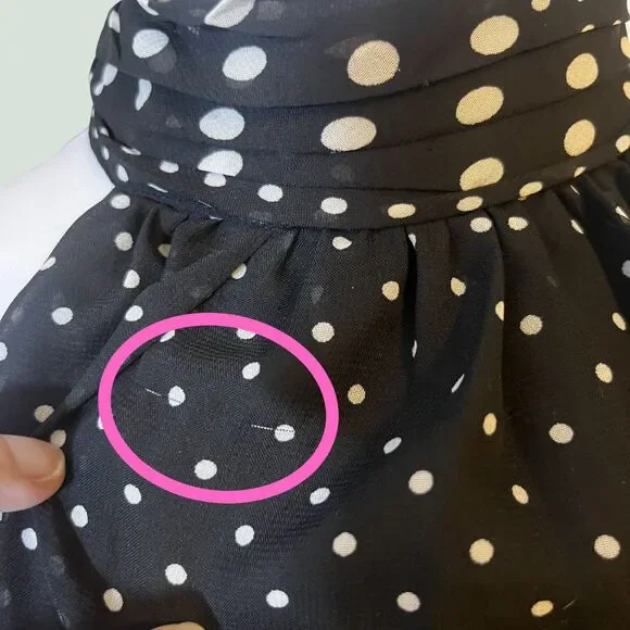 Betsey Johnson Black & White Polka Dot Halter Cocktail Dress | Semiformal Whimsy - Picture 9 of 9